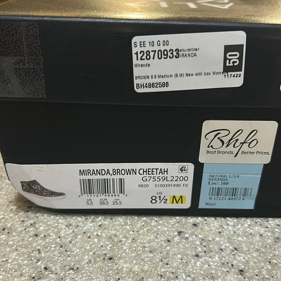 EUC Naturalizer Miranda Brown Cheetah Print side-zip bootie sneakers. Size 8.5M. - Picture 2 of 9